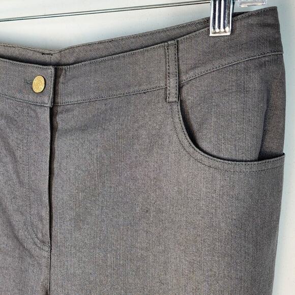 St. John Gray Lightweight Cotton Denim Jeans Size 12 High Rise Straight Leg - Picture 4 of 7